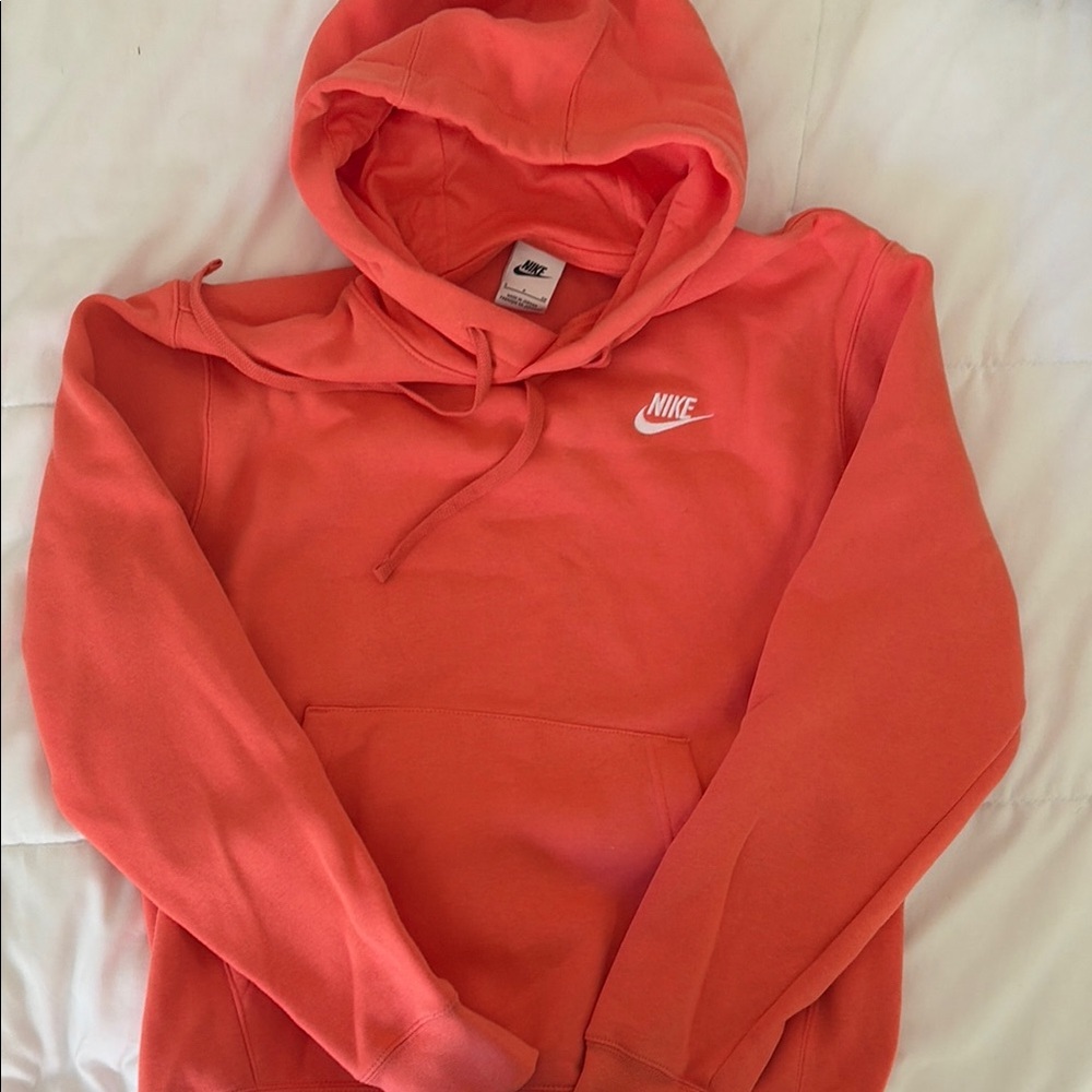 Nike Coral Hoodie with White Swoosh